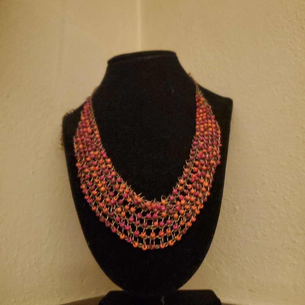 Villages Multi color necklace!  Beautiful Artist quality!  About 24" STATEMENT